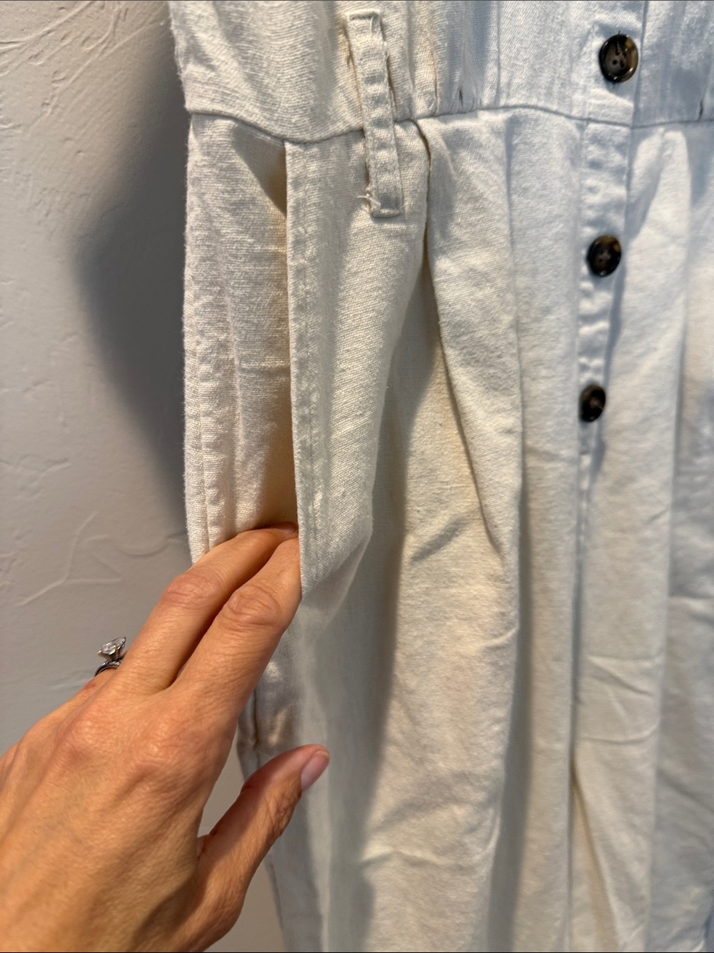 Who What Wear Cream button front jumpsuit Jumpsuit - Picture 4 of 6